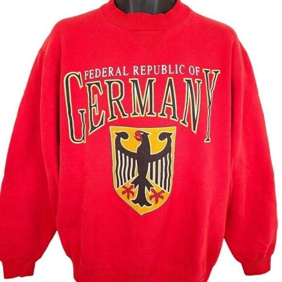 Vintage Federal Republic Of Germany Sweatshirt Mens Size Large 90s Travel - Picture 1 of 6